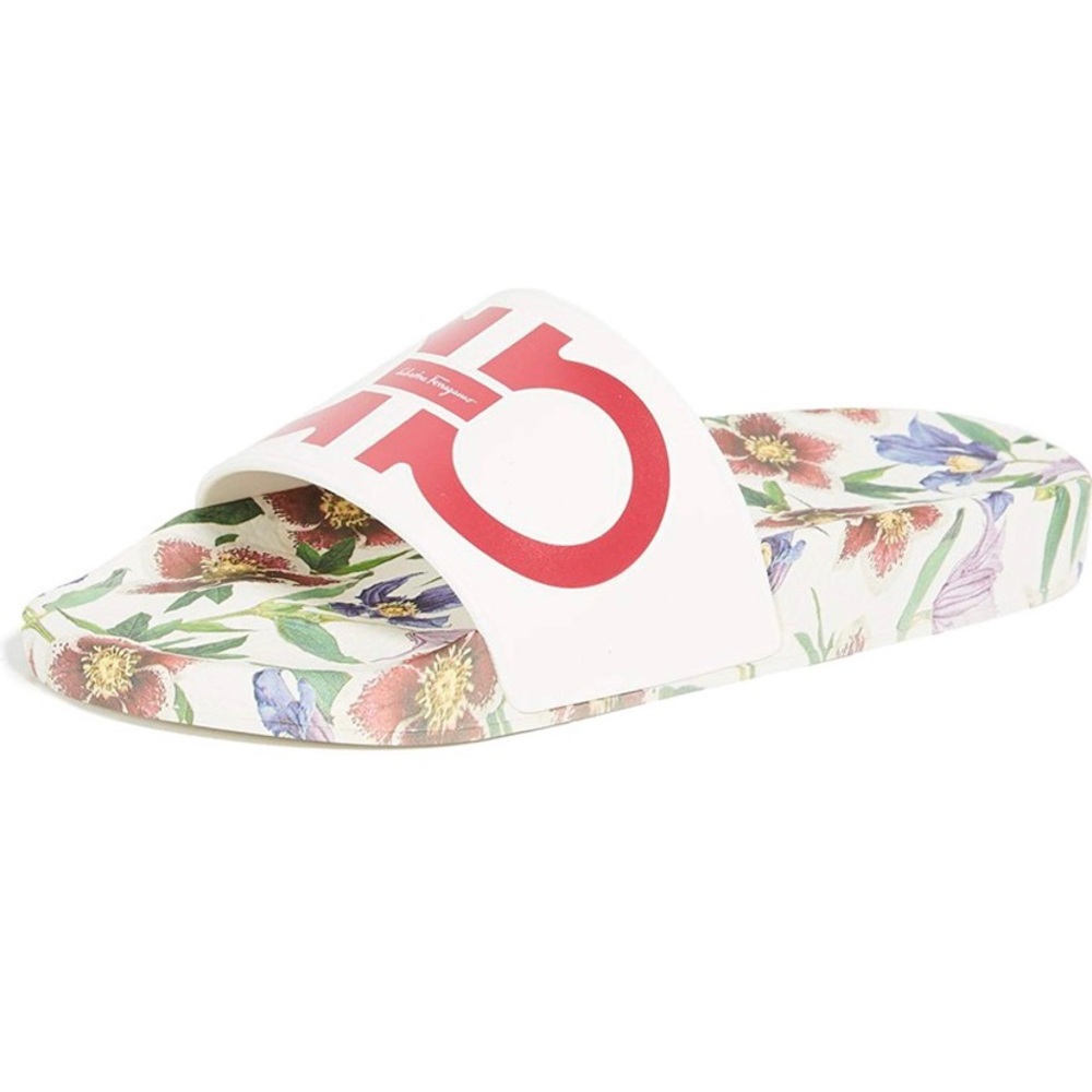 Pink Ferragamo slides